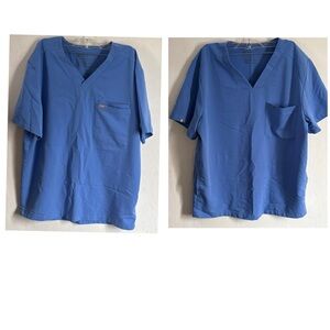 FIGS Ceil Blue 2 Scrub Top Bundle Size Large
